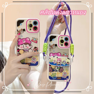 🔥สไตล์ใหม่🔥เคสไอโฟน iphone 11 14 Pro Max น่ารัก สาวน้อย  คลิปหลังแนวทแยง เคส iphone 12 13 Pro Case for iPhone