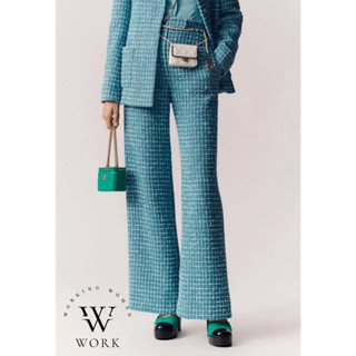 Chanel Ready to wear Tweed Pants กางเกงขายาว กางเกงผ้าทวิส สีเขียว ผ้าทวีตทอลาย สวยมาก ชาแนล