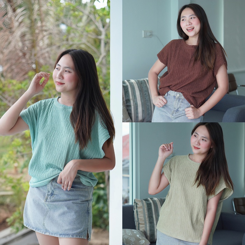 เสื้อยืดคอกลมแขนล้ำ เนื้อผ้าใส่สบาย ผ้ายืด เหมาะสำหรับใส่ได้ทุกวัน พร้อมส่ง 10 สี