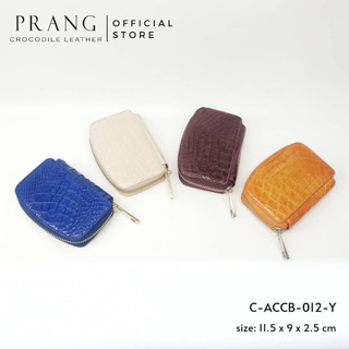 Prang Crocodile Leather Card Wallet &amp; Coin Purse กระเป๋าใส่เหรียญ ใส่บัตร หนังจระเข้ C-ACCB-012-Y