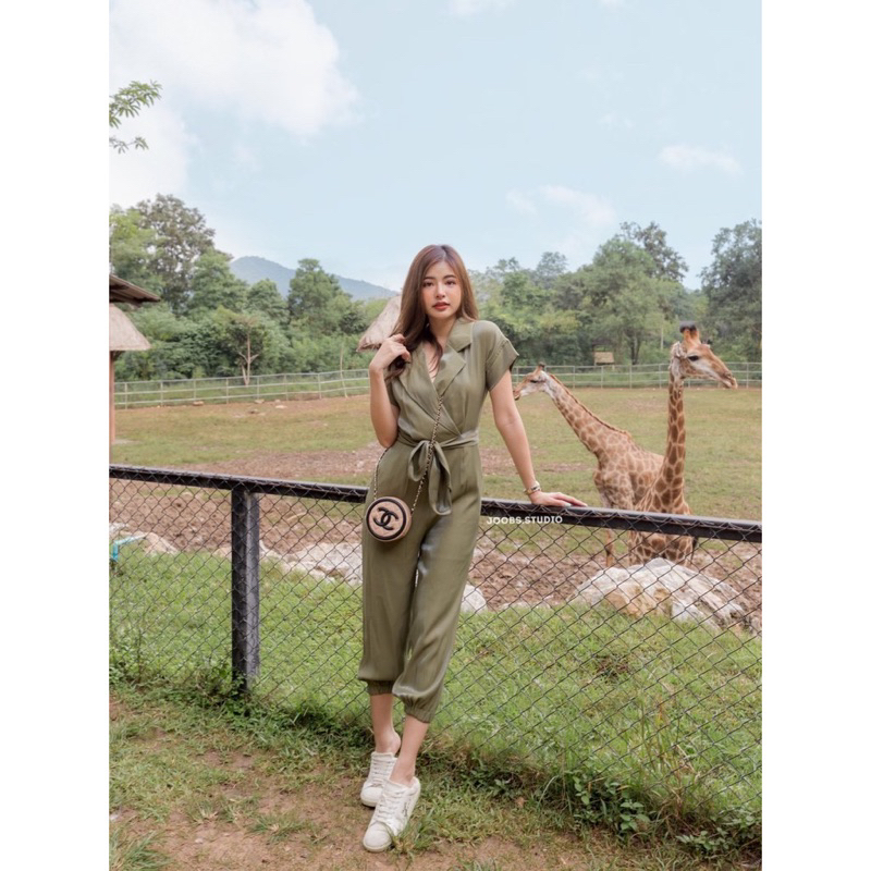 joobs studio จั๊มสูท 4 ส่วน สีเขียว ไซส์ S มือสอง