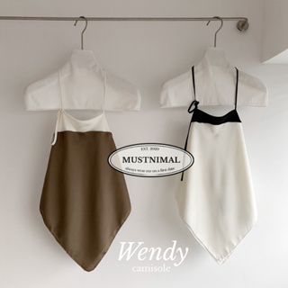 (พร้อมส่ง) MUSTNIMAL | Wendy camisole สายเดี่ยวผูกหลัง ผ้าซาตินเกาหลี y2k