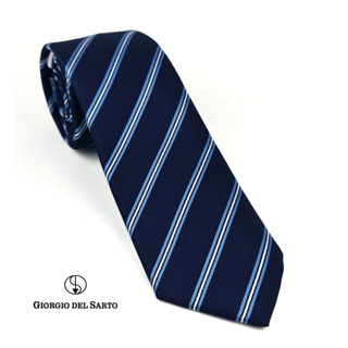 Giorgio Del Sarto Necktie 7.5 cm Navy Blue with Fabric Texture เนคไทสีน้ำเงิน กรมมีเท็กเจอร์