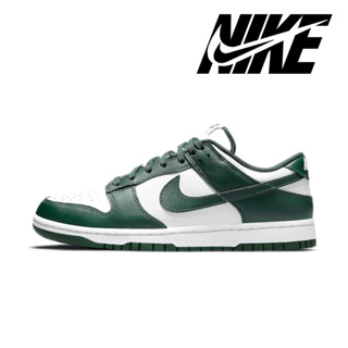 ของแท้ 100% Nike Dunk Low Retro "Varsity Green" รองเท้าผ้าใบกันลื่นน้ำหนักเบาต่ำด้านบนสีเขียว