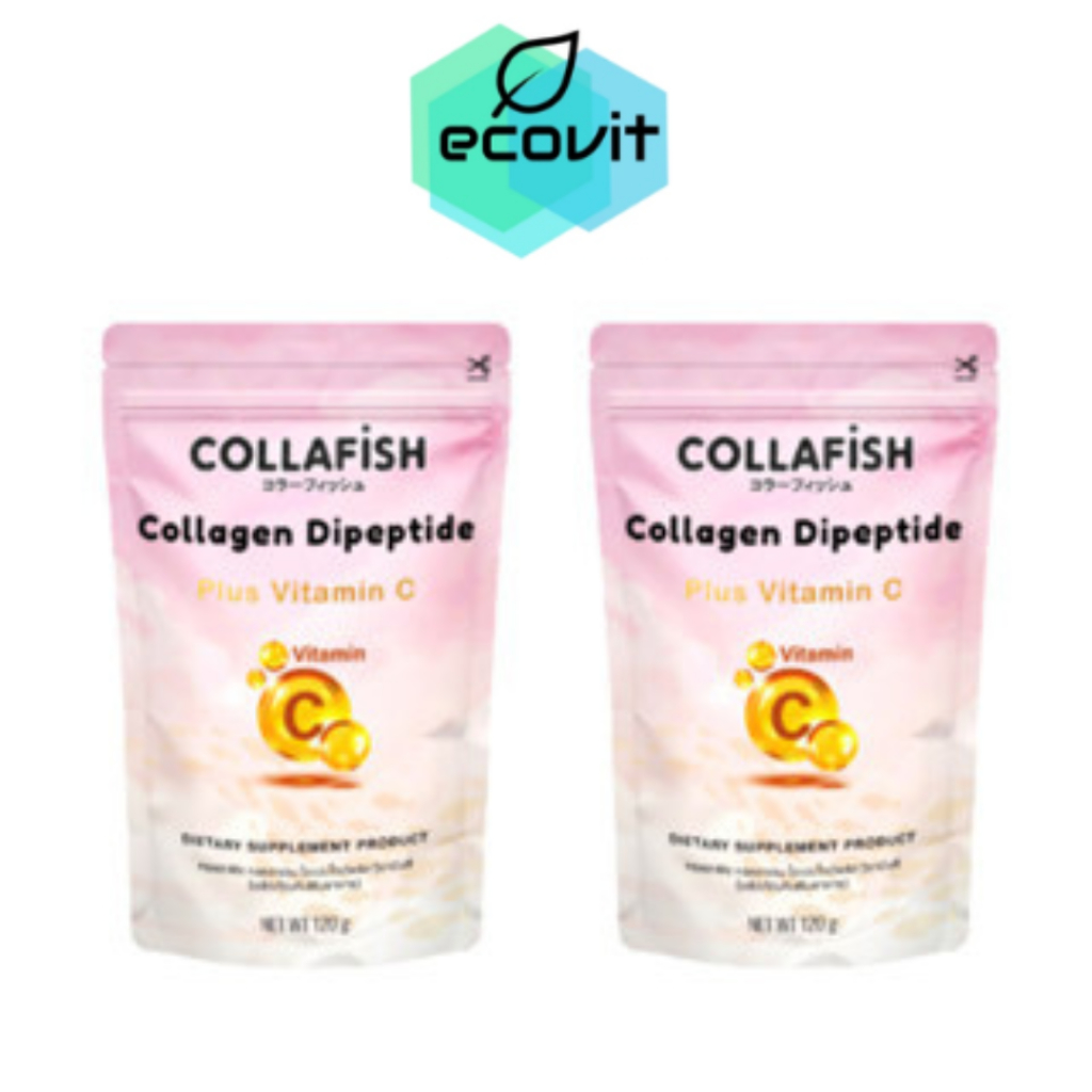 [2 ซอง] COLLAFISH Collagen Dipeptide Plus Vitamin C คอลลาฟิช คอลลาเจน ไดเปปไทด์พลัส วิตามินซี [120 g