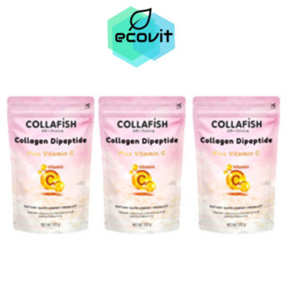 [3 ซอง] COLLAFISH Collagen Dipeptide Plus Vitamin C คอลลาฟิช คอลลาเจน ไดเปปไทด์พลัส วิตามินซี [120 g.]