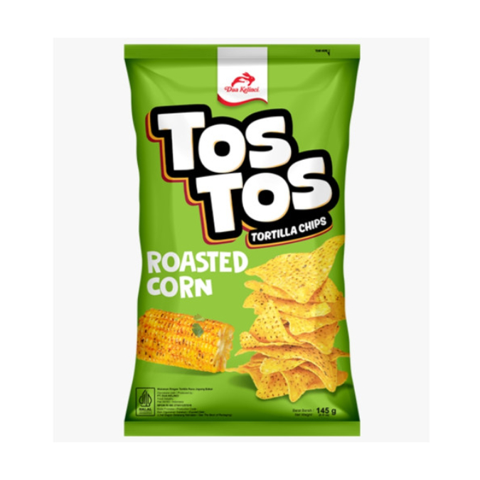 TOS TOS Tortilla Chips Roasted Corn ตอร์ติญ่า ชิปส์ รสข้าวโพดย่าง 145g