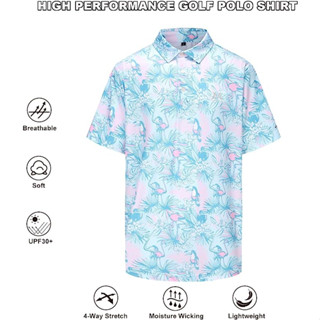 เสื้อกอล์ฟ MAZEL Golf Shirts Pink Blue