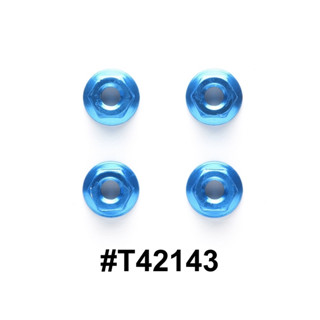 TAMIYA 42143 Aluminum Serrated Wheel Nut 4mm. (4pcs./Blue)