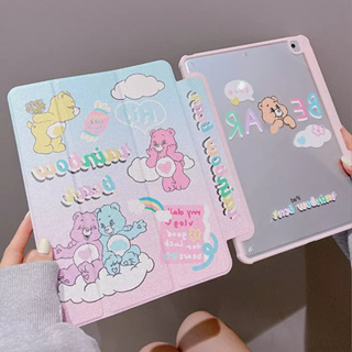 ⚡พร้อมส่ง⚡เคสไอแพด Gen9 10.2 CareBears PCวัสดุ Air5 10.9 air4 cute เมลโล่ อะคริลิค ช่องใส่ปากกาขวา เคส ipad Pro11 MINI6