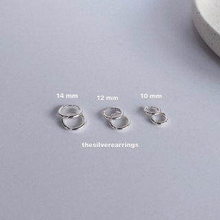 silver 925, ต่างหูห่วงเกลี้ยงเงินแท้ ขนาดความหนา 2 mm