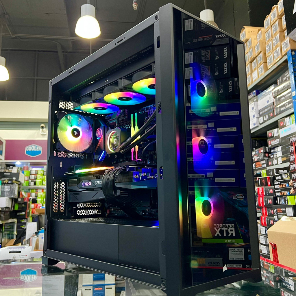 คอมพิวเตอร์ประกอบ Corsair ICUE 5000X RGB TG Black Set i9-12900K x MSI RTX3080Ti Gaming-X Trio