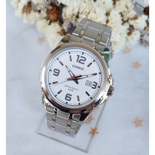 Casio รุ่น MTP-1314D-7A นาฬิกาข้อมือคุณผู้ชาย สายสแตนเลส หน้าปัดสีขาว - มั่นใจ ของแท้ 100% รับประกันสินค้า 1 ปีเต็ม