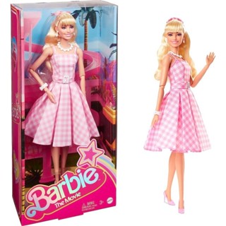 พร้อมส่ง Barbie The Movie Doll Margot Robbie Wearing Pink and White Gingham Dress Barbie™ ตุ๊กตาบาร์บี้ ของแท้