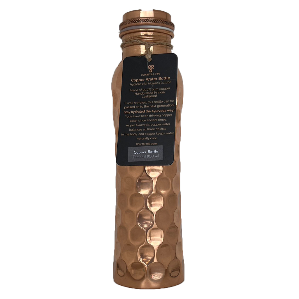 FORREST & LOVE | PREMIUM DIAMOND COPPER WATER BOTTLE | ขวดน้ำทองแดง แบบไดมอนด์