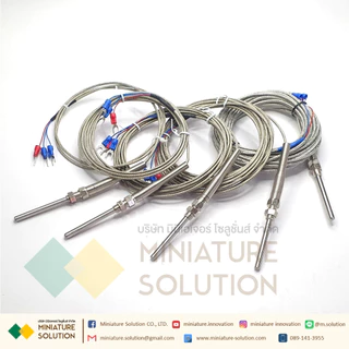 RTD PT100 เซ็นเซอร์วัดอุณหภูมิ Probe PT100 thermal resistance 3 สาย สายยาว 1-5เมตร โพรบยาว 50mm 0- 400 ℃ M8*1.25