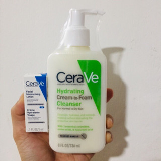 ของแท้ 💯% Cerave Hydrating CREAM-TO-FOAM Cleanser [100/236 ml]