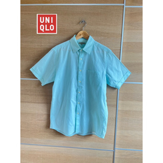 UNIQLO x Linen x L ชาย สีฟ้า ใหม่ อก 42 ยาว 29 Code : 783(6)