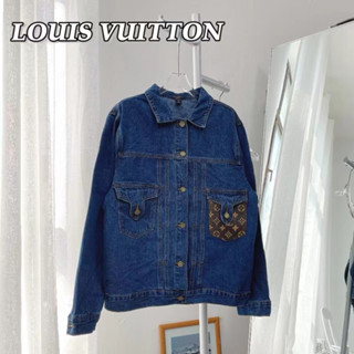 【Lemon】แจ็คเก็ตเดนิม Louis Vuitton  22ss 1:1 Tags 23SS รูปภาพจริง ใส่ได้ทั้งชายและหญิง