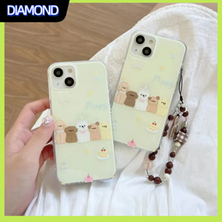 💲คูปองเคลม💲เคสไอโ case for iphone 11 12 หมาแมวน่ารัก เพิ่มห่วงโซ่ เคส 14 13 12 11 pro max ซิลิโคนเหลวป้องกันการตกหล่น