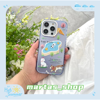 ❤️ส่งของขวัญ❤️ เคสไอโฟน 11 12 13 14 Pro Max ฤดูร้อน ลูกสุนัข ความนิยม แฟชั่น มหาสมุทร Case for iPhone สาวน่ารักหัวใจ