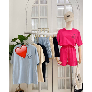 Mamong ชุดให้นม ใส่โค้ดลด 65-130B (รับcodeในแชท) เซทเสื้อยืดคอกลมสีพื้น กางเกงขาสั้น