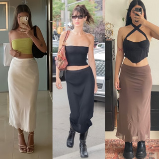 💖Bella luxu skirt y2k 😱กระโปรงซีทรูซับในผ้าลื่นๆใส่แล้วดูหุ่นดี พรางหุ่น ซับไม่บางสไตล์สาวเบลล่าฮาดิสส✨ถูกที่สุดด👍🏻🛒