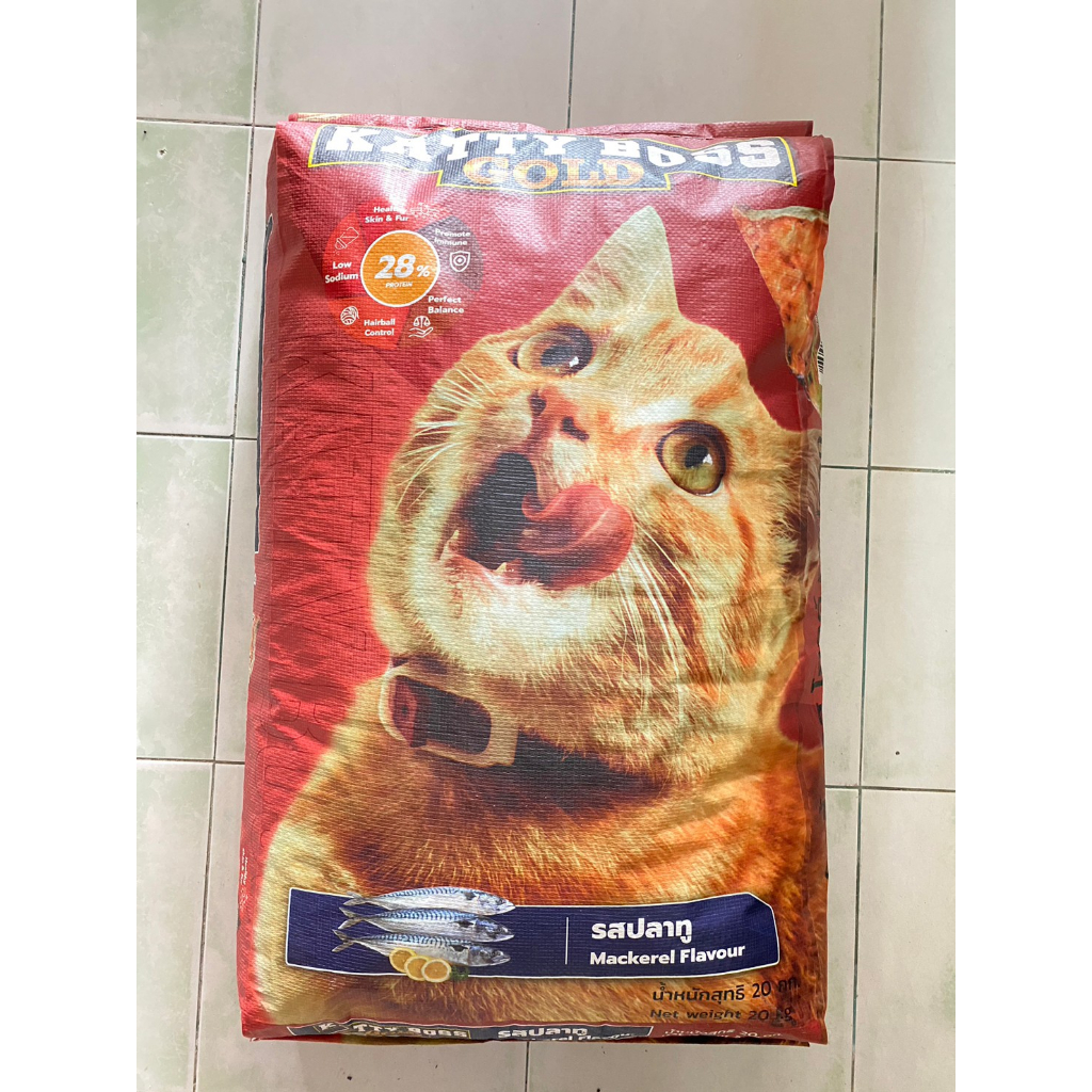 อาหารแมว Katty Boss Gold แคตตี้บอส โกล์ด ราคาถูก กระสอบ ขนาด 10 kg 20 kg