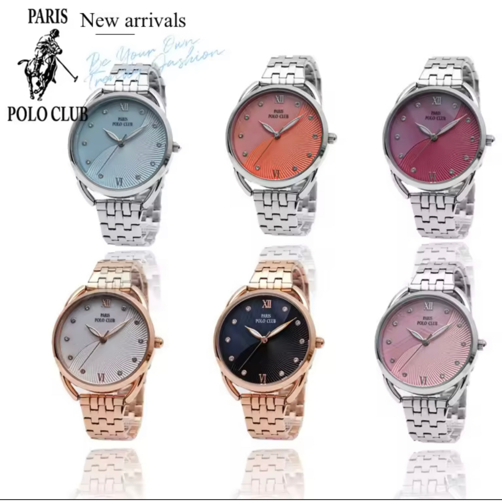 Paris Polo Club นาฬิกาข้อมือผู้หญิง สายสแตนเลส รุ่น PPC-220607L,PPC-220607L-BU,PPC-220607L-PK,PPC-22