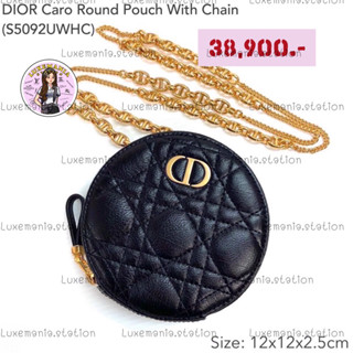 👜: New!! D Caro Round Pouch with Chain S5092UWHC‼️ก่อนกดสั่งรบกวนทักมาเช็คสต๊อคก่อนนะคะ‼️