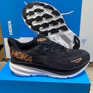 Hoka Clifton 9 Wide (Size40-45) Black รองเท้าวิ่งผู้หญิง รองเท้าวิ่งผู้ชาย