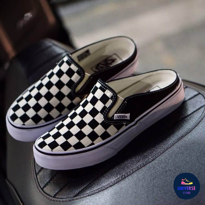 [ของแท้ ส่งไว จากไทย] VANS SLIP-ON MULE BLACK/WHITE CHECKERBOARD "EXCLUSIVE JAPAN"