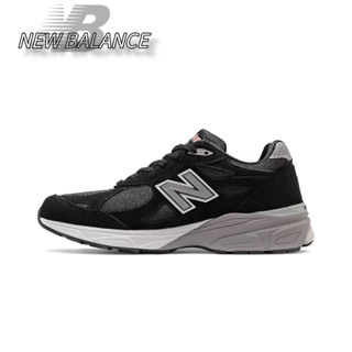 ของแท้ 100% New Balance NB 990 V3 ห่อรองเท้าผ้าใบสีดำด้านบนน้ำหนักเบาน้ำหนักเบา