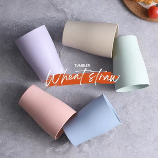 แก้วน้ำ แก้วฟางข้าวสาลี ขนาด 10.5 cm 250ml แข็งแรง ทนทาน น้ำหนักเบา แก้วรักโลก สะอาด ปลอดภัย ใส่น้ำร้อน ทำจากฟางข้าวสาลี