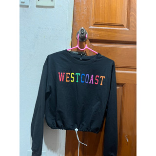 เสื้อกันหนาวสกรีนลาย รูดเอวได้ 🌈 แบรนด์ romwe