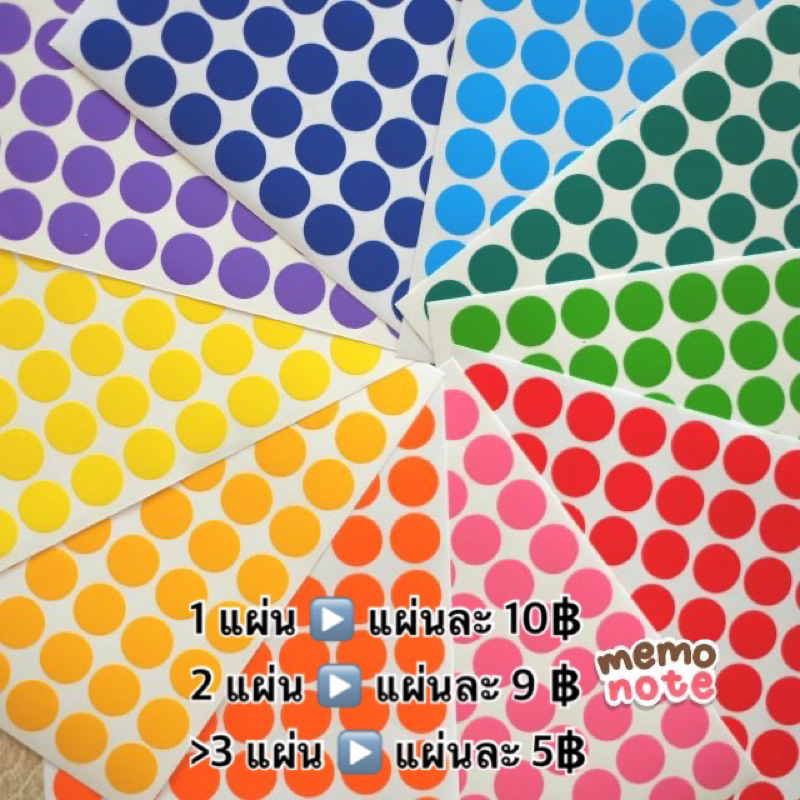 **ขั้นต่ำ 60 บาท/คำสั่งซื้อ** พร้อมส่ง 16 mm ​สติ๊กเกอร์วงกลม PVC มีให้เลือก 10 สี