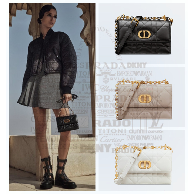Dior/MISS CARO/กระเป๋าถือสายโซ่ขนาดเล็ก