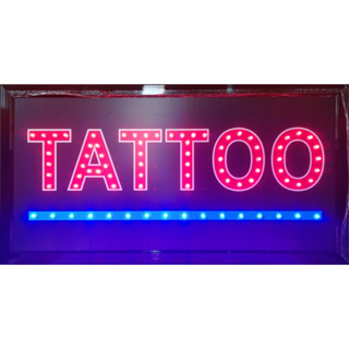 ป้ายไฟ*TATTOO* ป้ายไฟLED ป้ายไฟร้าน ป้ายไฟตกแต่งร้าน ป้ายไฟวิ่ง ป้ายไฟตัวอักษร ป้ายไฟสำเร็จรูป (LB00127)