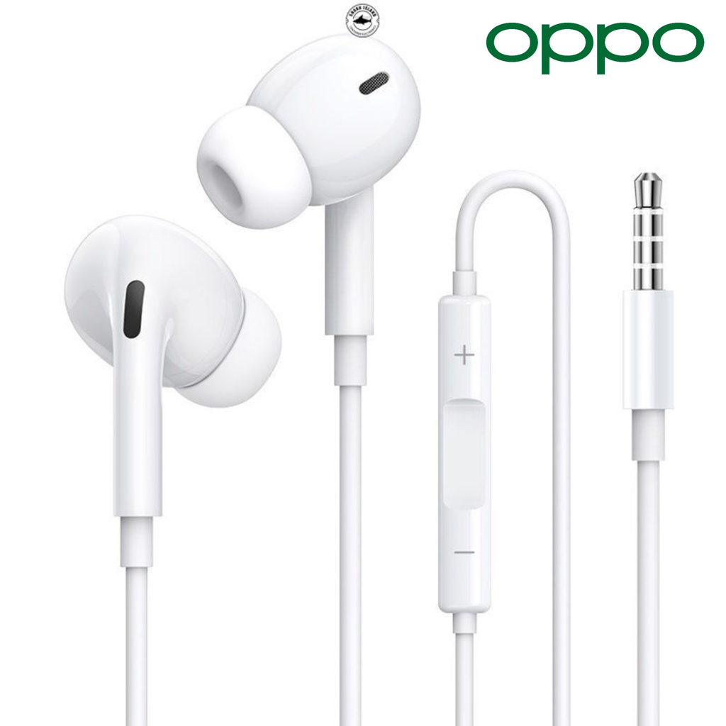 หูฟัง สมอลทอล์ค OPPO Aux 3.5 In-Ear ออปโป้ อินเอียร์ เสียงดี เบสหนัก รีโมทเล่น-หยุดเพลง-เพิ่ม-ลดระดับเสียง A15s