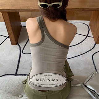 (พร้อมส่ง) MUSTNIMAL | COCO one shoulder เสื้อไหล่เดียวตัดขอบสุดเก๋สุดปัง