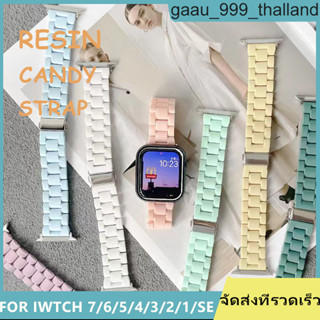 สายนาฬิกาสีลูกกวาด iwatch 8 7 6 SE 5 4 3 2 1 PC สายนาฬิกาเรซิ่น 49mm 41mm 45mm 44mm 42mm38mm40m