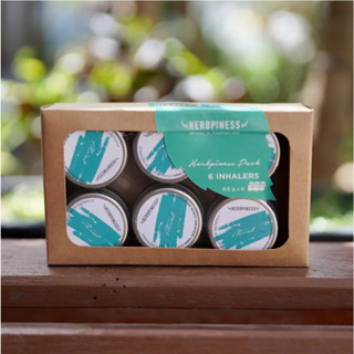 ยาดมสมุนไพร Herbpiness กลิ่นมินต์  | กลิ่นส้ม  HERBAL INHALER : MINT | ORANGE Pack 6