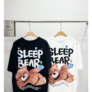 เสื้อยืด Oversize แบรนด์ Call me again®️ Oversize แท้💯 ผ้านิ่ม ใส่ง่าย ใส่สบาย  ลาย Bear sleep🐻