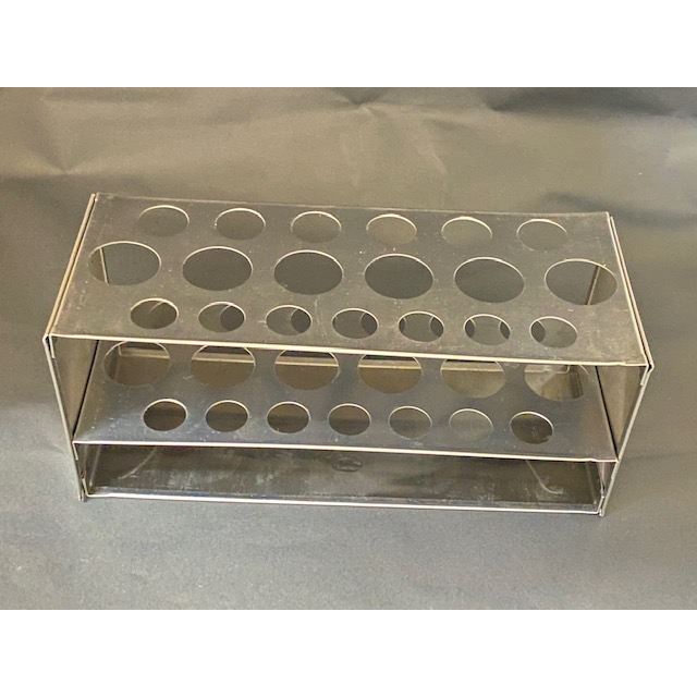 ตะแกรง ที่ใส่หลอดทดลองสแตนเลส Test Tube Stand แบบรูกลม 3ขนาด ใน 1ชิ้น ใส่ได้ 13มม 16มม และ 25มม ของไทย