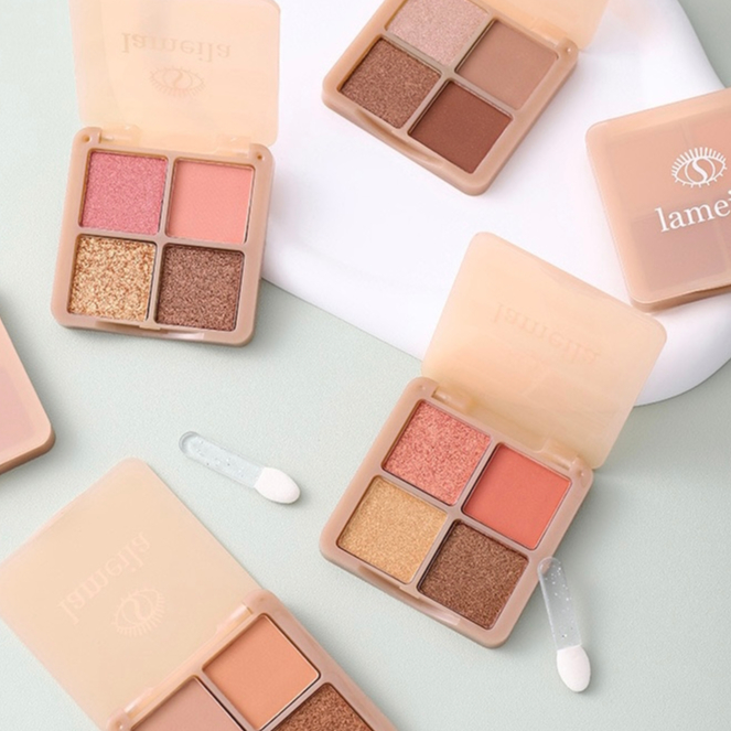 LAMEILA พาเลทอายแชโดว์4สี เนื้อดินน้ำมัน สีสวย ติดทน กันน้ำ4ช่อง