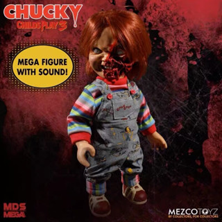 CHUCKY Child’s Play 3 Pizza Face Doll Mezco Talking Mega Size Figure Doll 15 Inch