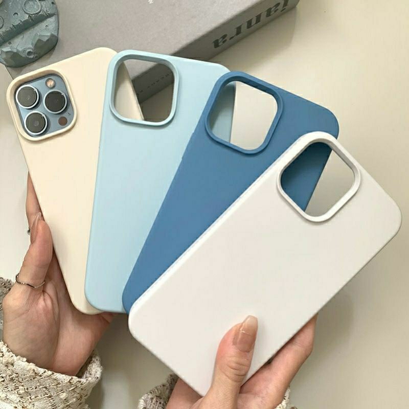 Supercase i7-i15promax เคสซิลิโคน กันเปื้อน บุกำมะหยี่ Silicone Cover Case azure blue
