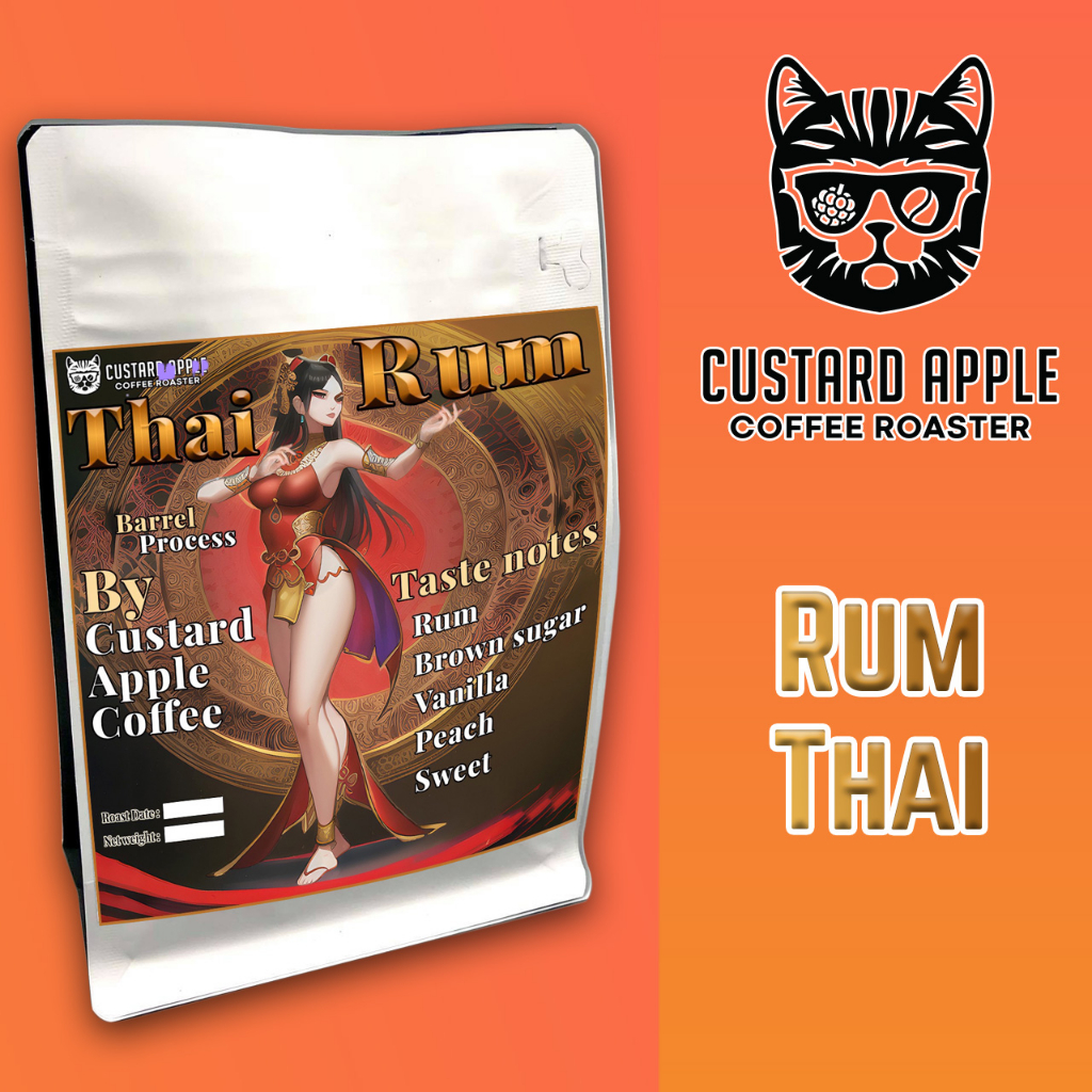 เมล็ดกาแฟคั่ว Rum Thai Barrel-Age by custard apple