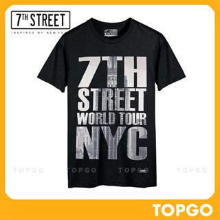 7th Street เสื้อยืด แนวสตรีท รุ่น World Tour NYC (ดำ) NNC002 ของแท้