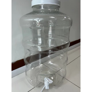 ถังน้ำดื่ม PET สีขาว ใส ขนาด 5 8 12 18.9 ลิตร มีก๊อกพร้อมหูหิ้ว ลาย1